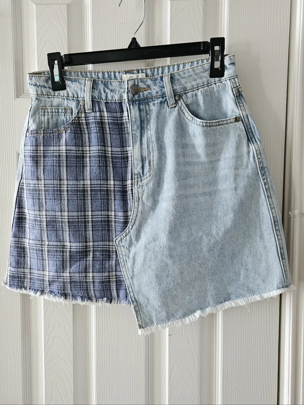 easel Winnie denim patchwork Mini Skirt - Picture 5 of 10